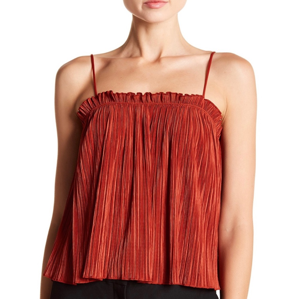 New Madewell Nicole Ruffle Tank Rust